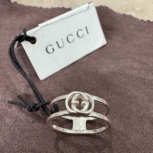 GUCCI interlocking GG G 925 silver ring NEW WITH TAGS